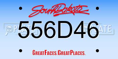 556D46 South Dakota License Plate