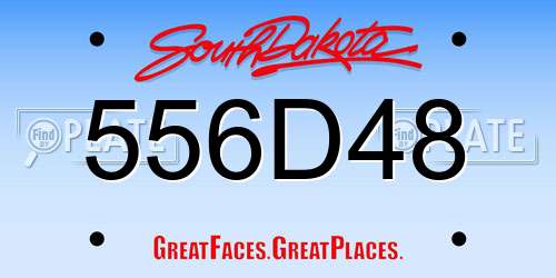 556D48 South Dakota License Plate