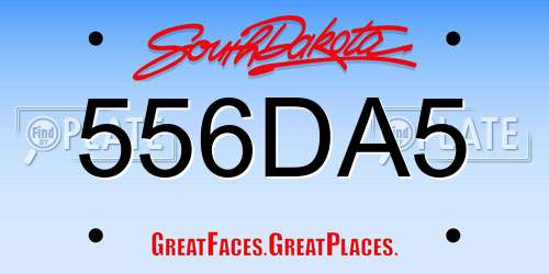 556DA5 South Dakota License Plate