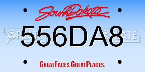 556DA8 South Dakota License Plate