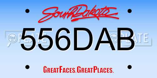 556DAB South Dakota License Plate