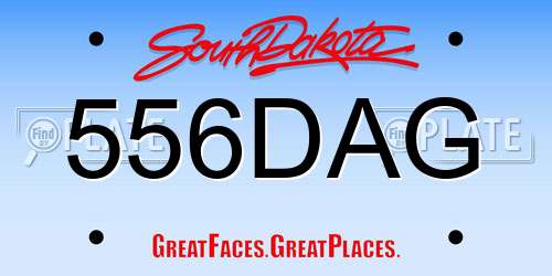 556DAG South Dakota License Plate