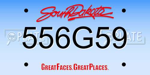 556G59 South Dakota License Plate