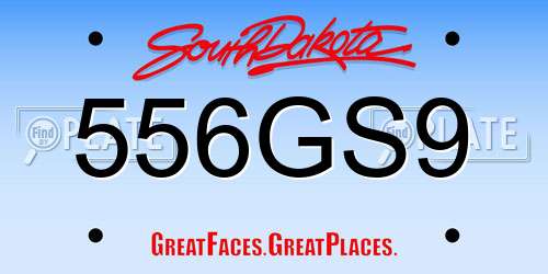 556GS9 South Dakota License Plate