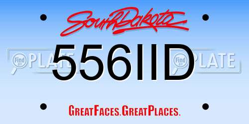 556IID South Dakota License Plate