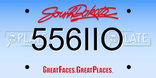 556IIO South Dakota License Plate