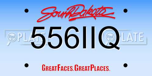 556IIQ South Dakota License Plate