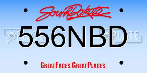 556NBD South Dakota License Plate