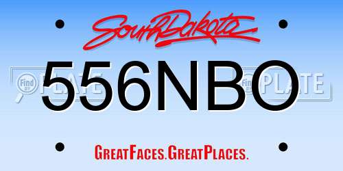 556NBO South Dakota License Plate