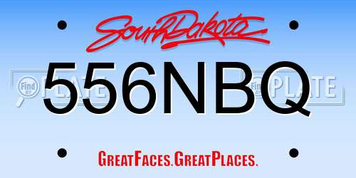 556NBQ South Dakota License Plate