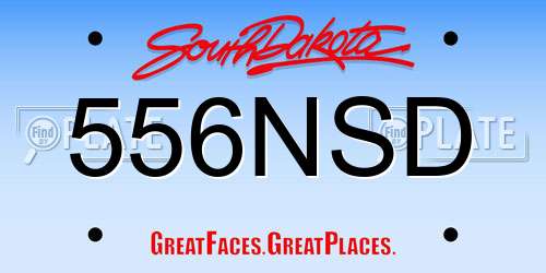 556NSD South Dakota License Plate