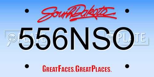 556NSO South Dakota License Plate