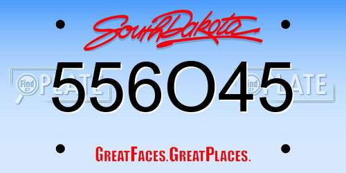 556O45 South Dakota License Plate