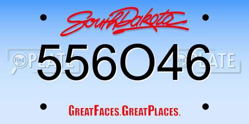 556O46 South Dakota License Plate