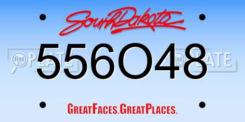 556O48 South Dakota License Plate