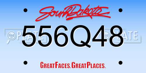 556Q48 South Dakota License Plate