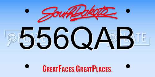 556QAB South Dakota License Plate