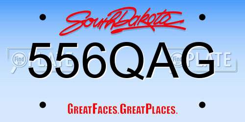 556QAG South Dakota License Plate