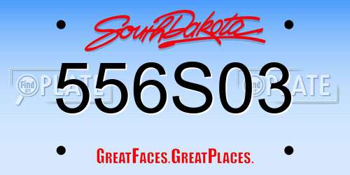 556S03 South Dakota License Plate