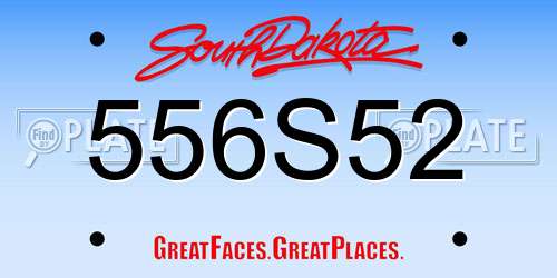 556S52 South Dakota License Plate