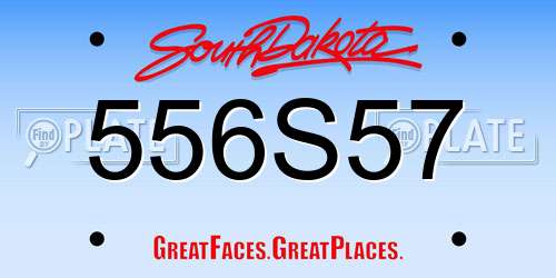 556S57 South Dakota License Plate