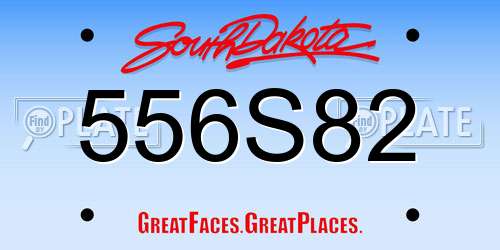 556S82 South Dakota License Plate