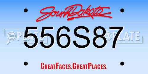556S87 South Dakota License Plate