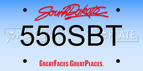 556SBT South Dakota License Plate