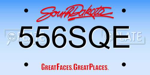 556SQE South Dakota License Plate
