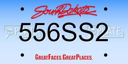 556SS2 South Dakota License Plate