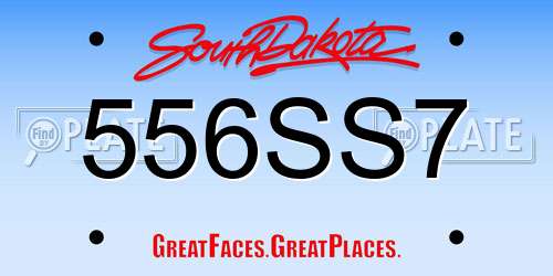 556SS7 South Dakota License Plate