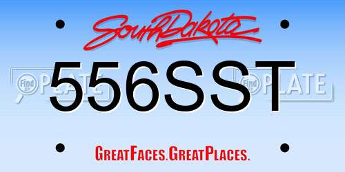 556SST South Dakota License Plate