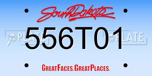556T01 South Dakota License Plate