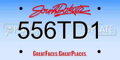 556TD1 South Dakota License Plate