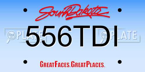 556TDI South Dakota License Plate