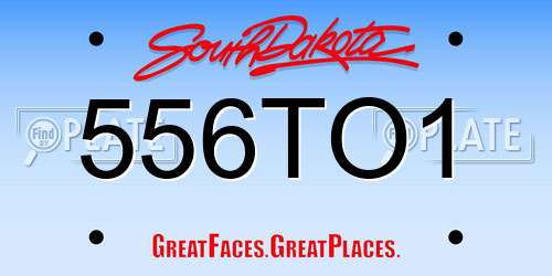 556TO1 South Dakota License Plate