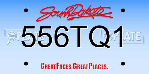 556TQ1 South Dakota License Plate