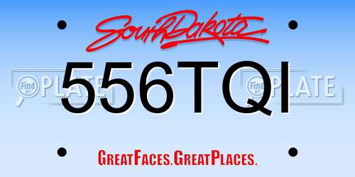 556TQI South Dakota License Plate