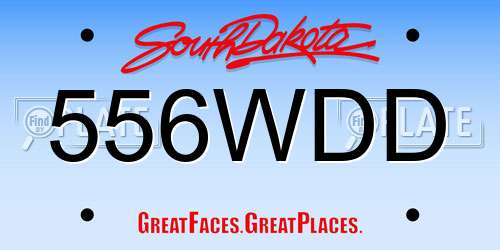 556WDD South Dakota License Plate
