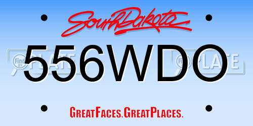 556WDO South Dakota License Plate