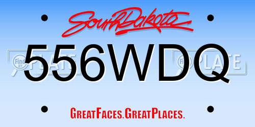 556WDQ South Dakota License Plate