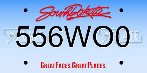 556WO0 South Dakota License Plate