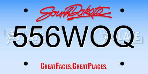 556WOQ South Dakota License Plate