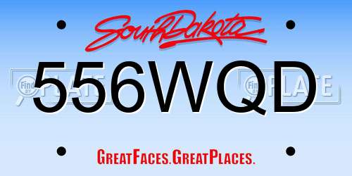556WQD South Dakota License Plate