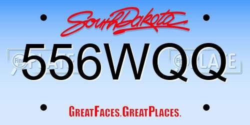 556WQQ South Dakota License Plate