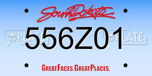 556Z01 South Dakota License Plate