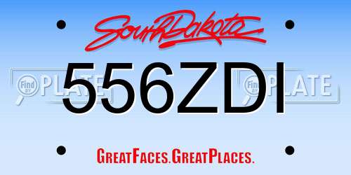 556ZDI South Dakota License Plate