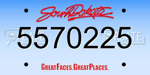 5570225 South Dakota License Plate