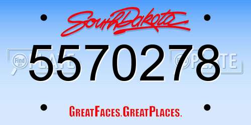 5570278 South Dakota License Plate
