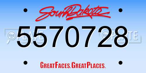 5570728 South Dakota License Plate